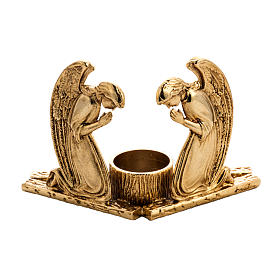 Candlestick in cast brass with praying angels