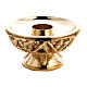 Candlestick, in gold-plate cast brass, stylised s1