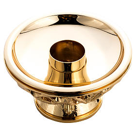 Candlestick, in gold-plate cast brass, stylised