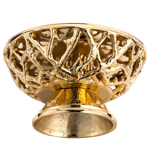 Candlestick, in gold-plate cast brass, stylised 4