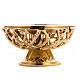 Candlestick, in gold-plate cast brass, stylised s3