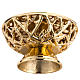 Candlestick, in gold-plate cast brass, stylised s4
