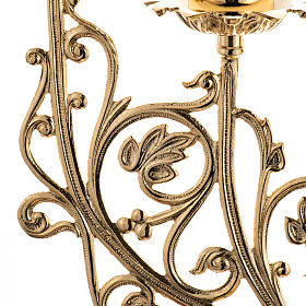 Candlestick in cast brass with 5 flames, baroque style