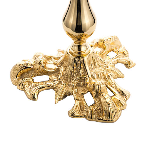 Candlestick in cast brass with 5 flames, baroque style 3