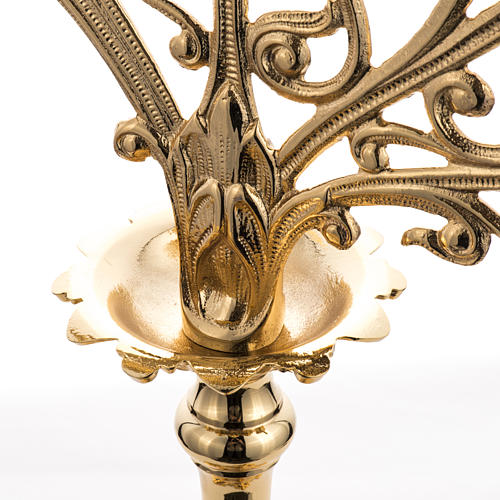 Candlestick in cast brass with 5 flames, baroque style 4