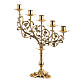 Candlestick in cast brass with 5 flames, baroque style s1