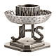 Altar candlestick in silver plated bronze, hammered with IHS s1