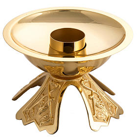 Single candlestick in gold-plated bronze