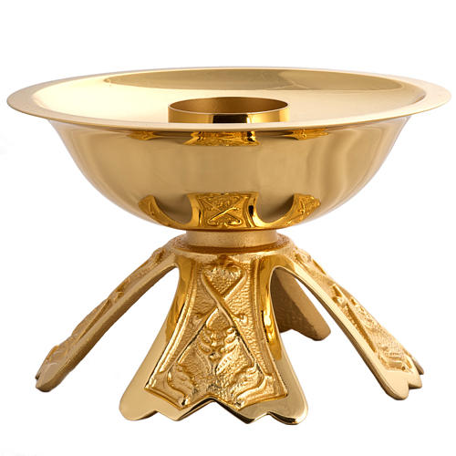 Single candlestick in gold-plated bronze 3