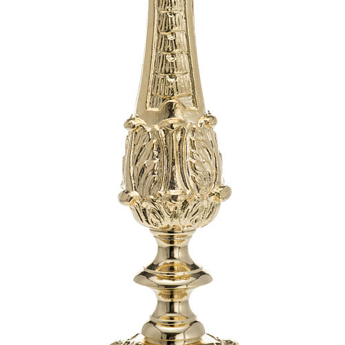 Baroque Candlestick in gold-plated brass 70cm 4