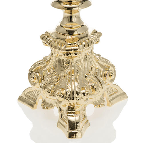 Baroque Candlestick in gold-plated brass 70cm 2