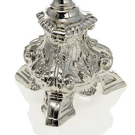 Baroque Candlestick in nickel plated brass 70cm