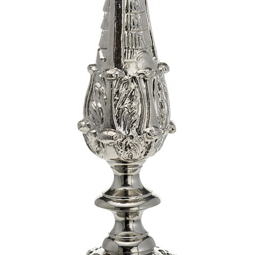Baroque Candlestick in nickel plated brass 70cm 4