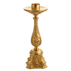 Candle holder in gold-plated bronze