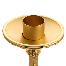 Candle holder in gold-plated bronze