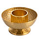 Altar candlestick in gold-plated bronze, hammered s1