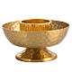 Altar candlestick in gold-plated bronze, hammered s3