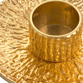 Altar candlestick in golden brass