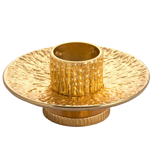 Altar candlestick in golden brass 1