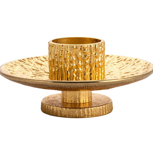 Altar candlestick in golden brass 3