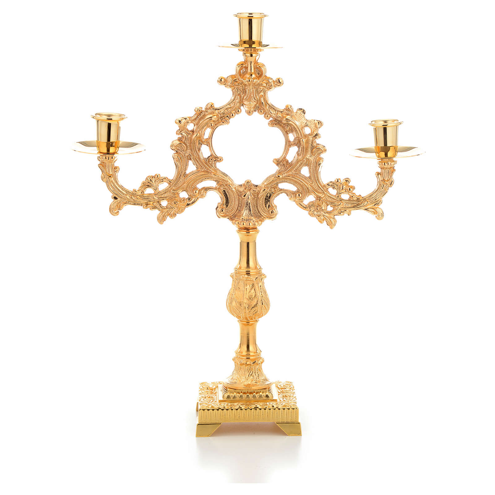 Candlestick with 3 flames and 2cm candle base | online sales on HOLYART ...