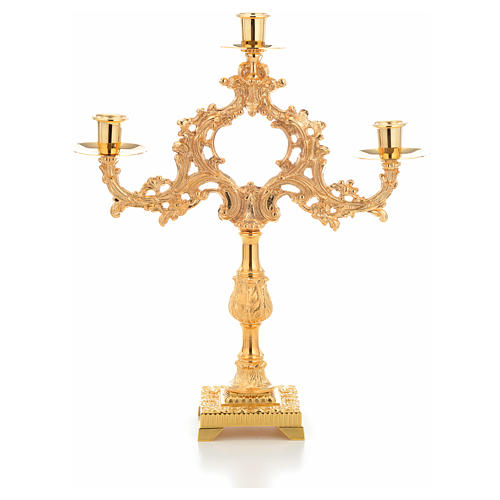 Candlestick with 3 flames and 2cm candle base 1