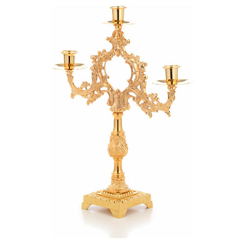 Candlestick with 3 flames and 2cm candle base 2