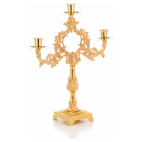 Candlestick with 3 flames and 2cm candle base 3