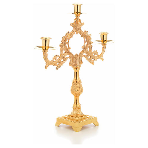 Candlestick with 3 flames and 2cm candle base 4