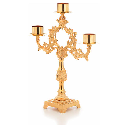 Candlestick with 3 flames and 4cm candle base 2