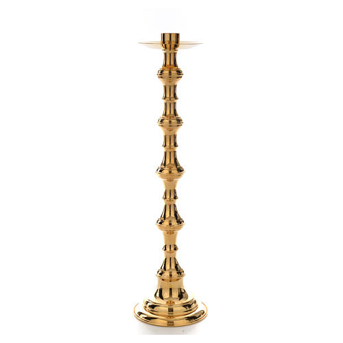 Candlestick in brass, gold plated 9