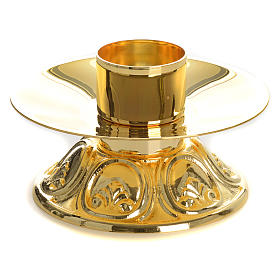 Candlestick in gold-plated brass