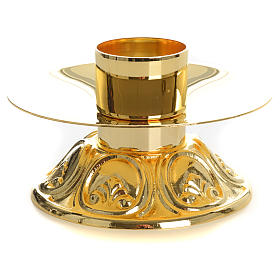 Candlestick in gold-plated brass