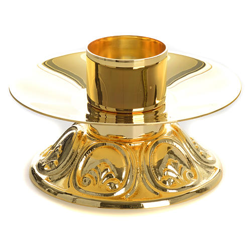 Candlestick in gold-plated brass 1