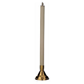 Metal candlestick with liquid candle