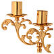 Candlestick in cast brass with 3 flames s4