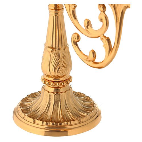 Candlestick in cast brass with 3 flames 6