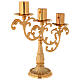 Candlestick in cast brass with 3 flames s5