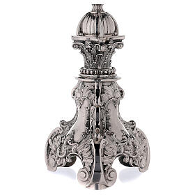 Candlestick baroque style in silver brass 67cm