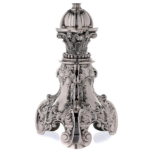 Candlestick baroque style in silver brass 67cm 2