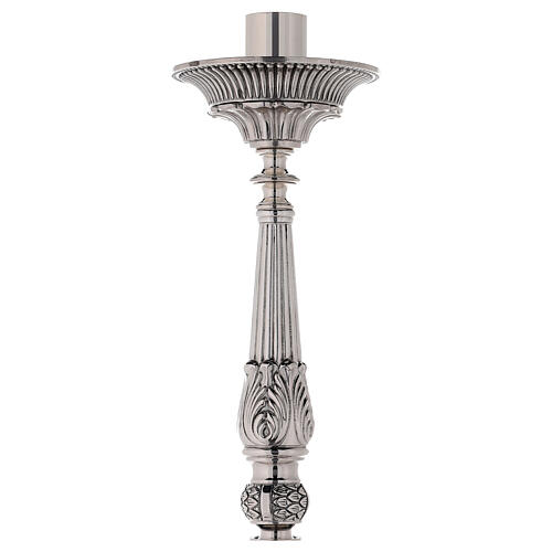 Candlestick baroque style in silver brass 67cm 6