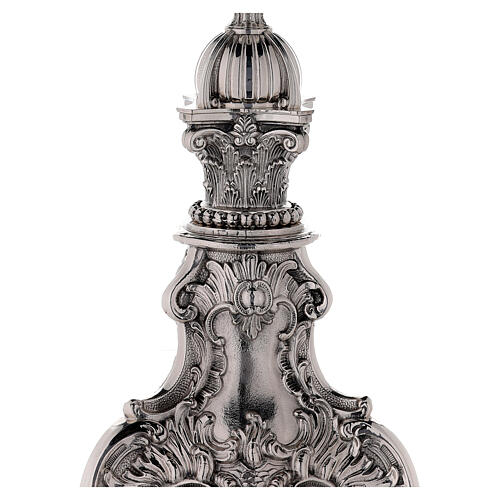 Candlestick baroque style in silver brass 67cm 7