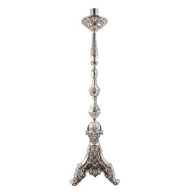 Candlestick baroque style in silver brass H106cm