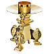 Baroque candlestick in golden brass, polished s1