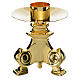 Baroque candlestick in golden brass, polished s2