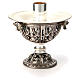 Altar candlestick in silver colour brass, satin finish s1