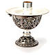 Altar candlestick in silver colour brass, satin finish s2