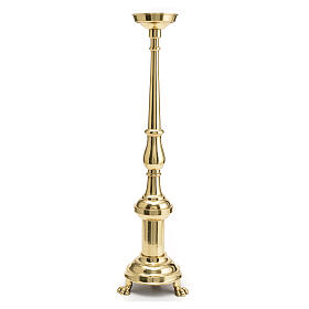 Candlestick with foot h 62 cm in polished brass