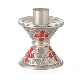 Candlestick in silver brass with enamels