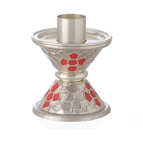 Candlestick in silver brass with enamels 1